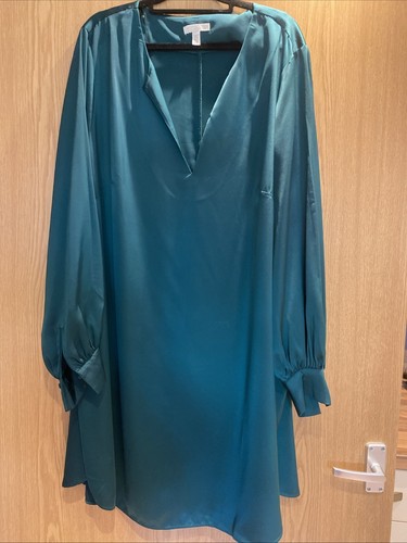 Dark green satin - green, tunic/dress