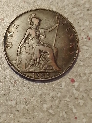 1902 edward vii one penny - 1902,