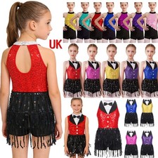 UK Girls Kids Sequins Latin