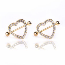 Gold heart double layer - gold,