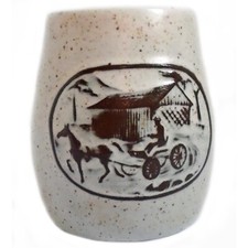 Onion River Pot USA Horse Cart Wagon Ranch Farm Vintage American Pottery Ceramic