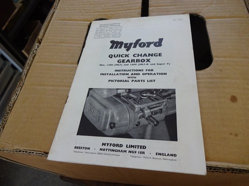 Myford super gearbox - super,