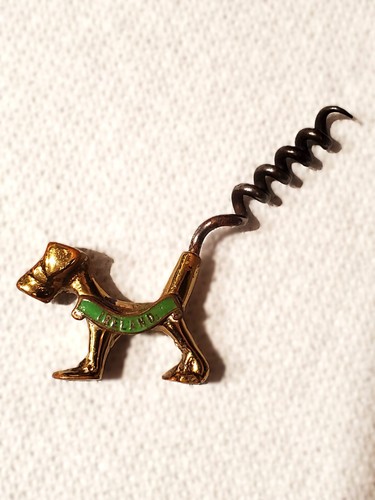Vtg brass dog - vtg, wine