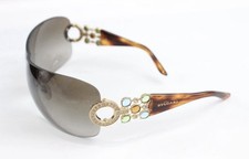 Bvlgari Havana Shield Special Edition Brown Sunglasses with Swarovski Crystals