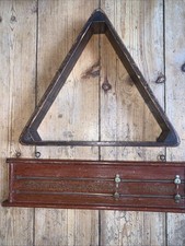 SALE Job Lot Antique Mahogany Triangle Snooker 12” Old Score Rack Upcycle Shelf