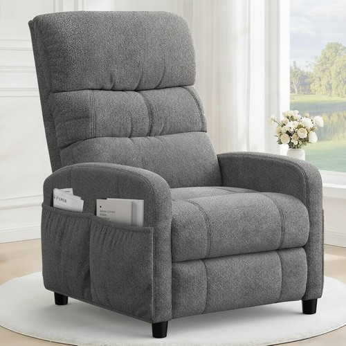 Modern grey recliner - grey, armchair