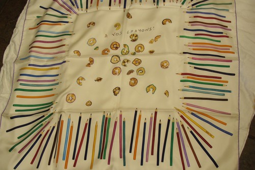 Hermes scarf a vos - vos, crayons