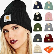 Unisex Beanie Hat Winter Knitted Cap Mens Womens Stretch Cuffed Caps ♡