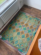 Hand Woven Afghanistan Kilim Wool Rug 195cmx 148cm Wool Rug