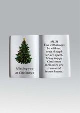Mum Christmas Graveside Memorial Ornament Crem White Book Christmas Tree Plaque