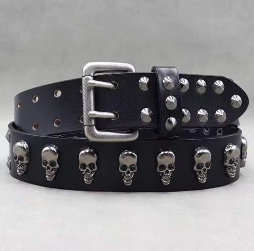 Leather belt mens metal - belt, rivet