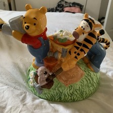 Disney Teapot Winnie The Pooh In Garden-porcelain Figurine- No Box