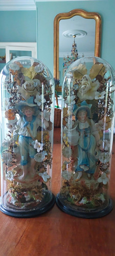 Pair victorian porceline - pair,