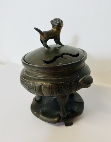 Antique japanese bronze koro - bronze,