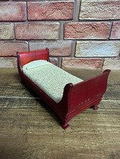 Mahogany Sleigh Bed/Gold Cover