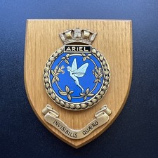 Bb34- British Royal Navy HMS ARIEL (Invisibilis Quæro) wall plaque