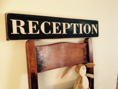 Reception sign plaque vintage - sign,
