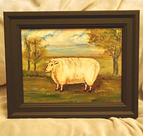 Naive hand painted sheep - hand,