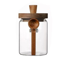 Glass Jars with Wood Lid and