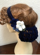 1940s Navy handmade hair snood