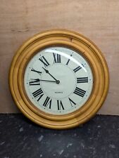 Quartz Caravan Clock, Motorhome Clock, Oak Clock White Roman Dial