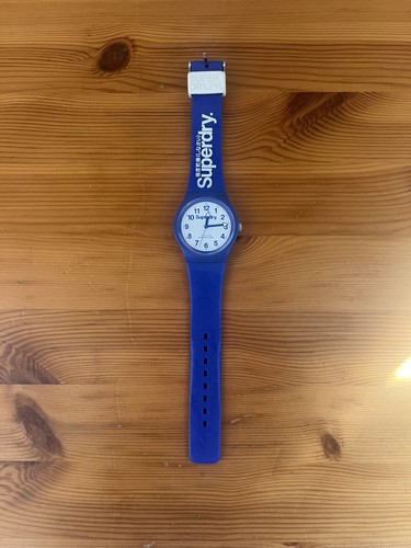 Superdry blue rubber watch - blue,