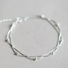 925 Sterling Silver Beaded Linked Bracelet Women Girls Jewellery Gift UK