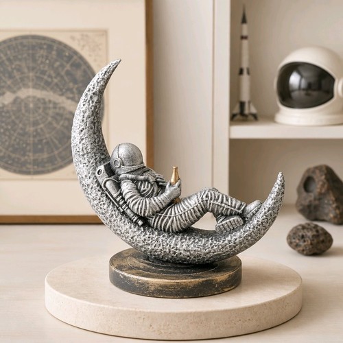 Astronaut moon sculpture - astronaut,