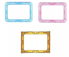 32" INFLATABLE BLOW UP SELFIE FRAME WIDE PICTURES BOOTH FUN GOLD /PINK/BLUE