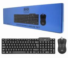 USB Keyboard and Mouse Combo Set Wired / UK Retail Boxed Qwerty / Black Colour