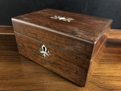 Antique rosewood wooden box - antique,