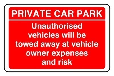 Private carpark unauthorised - private,