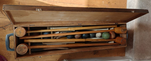 Wooden boxed 92cm long croquet
