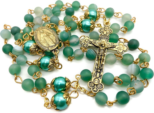 Catholic gold rosary necklace - rosary,
