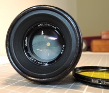 Helios 44 58mm f2 lens, S.N. 401237 with Planoptic 3x Yellow filter - M42 mount