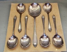 SILVER PLATED DESERT SPOONS &