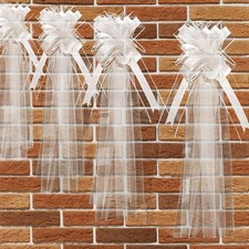 4Pcs Wedding PEW Tulle Bows