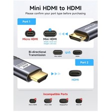 Grey mini hdmi cable - hdmi,