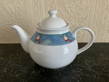 Trade Winds Tableware Christmas Teapot – Snowman & Snowflake Festive Ceramic