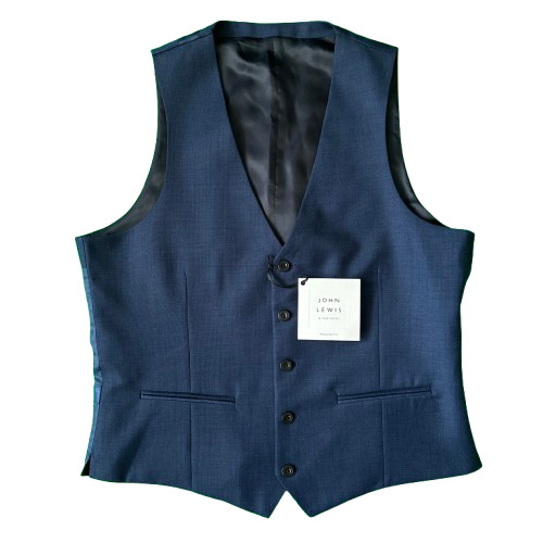 John lewis waistcoat - mens, blue