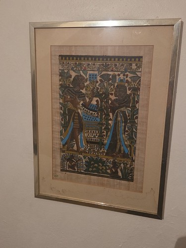 Framed hand painted egyptian - hand-painted,