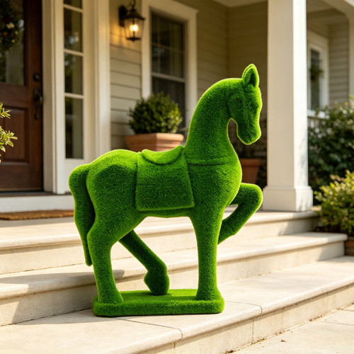 Outdoor garden horse statue - garden,