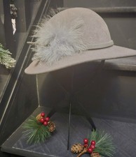 Vintage Grey Cloche Hat With