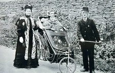 Repro Antique Photograph - Barnsley Family - Disabled Woman In Bath Chair