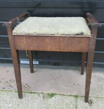Reclaimed Antique Oak Piano Stool With Music Storage 