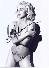 MADONNA signed w. COA 8x12 LIKE A VIRGIN, A League of Their Own DICK TRACY Evita