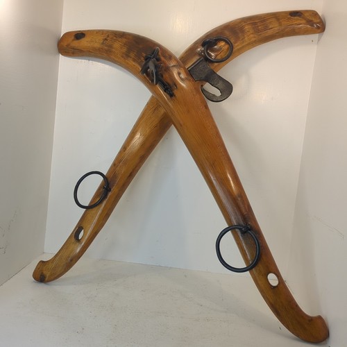 Two antique wooden horse hames - horse,