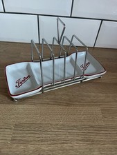 Vintage Tiptree Jam - Toast Rack Metal & Ceramic Tray Red & White Breakfast