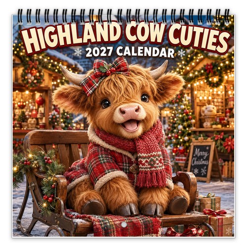 Highland cow calendar - highland, 2027