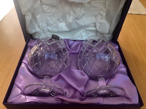 Pair vintage edinburgh crystal - pair,